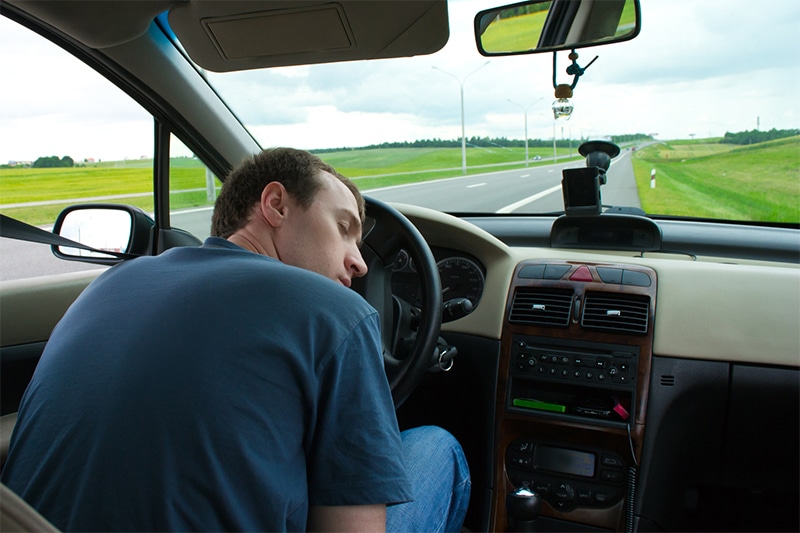Drowsiness while driving can be a symptom of sleep apnea